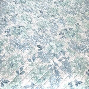 Nicole Miller Home 100% Cotton Twin XL/ Double Quilt 96" x 66" Light Sage Floral